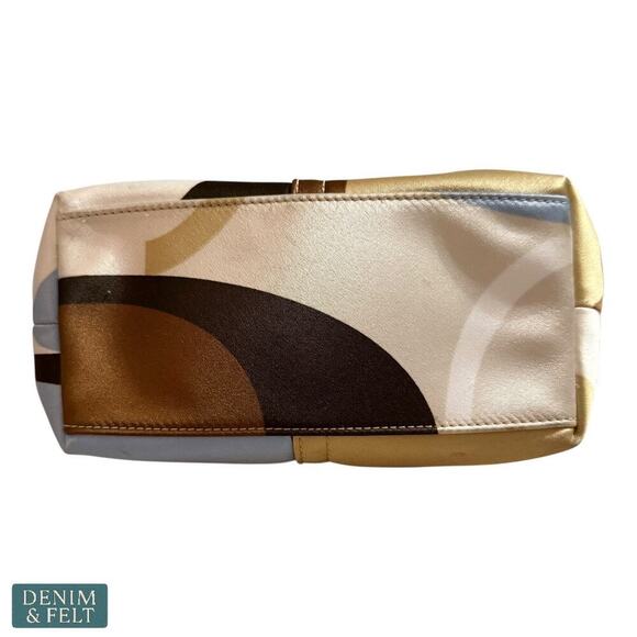 Coach Retro Soho Mini Hobo Bag Satin Brown Multicolor Logo Print Shoulder Purse - Picture 5 of 9